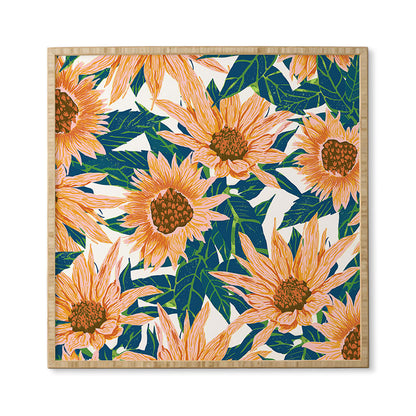 83 Oranges Blush Sunflowers Framed Wall Art