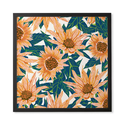 83 Oranges Blush Sunflowers Framed Wall Art