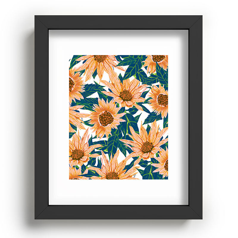 83 Oranges Blush Sunflowers Recessed Framing Rectangle