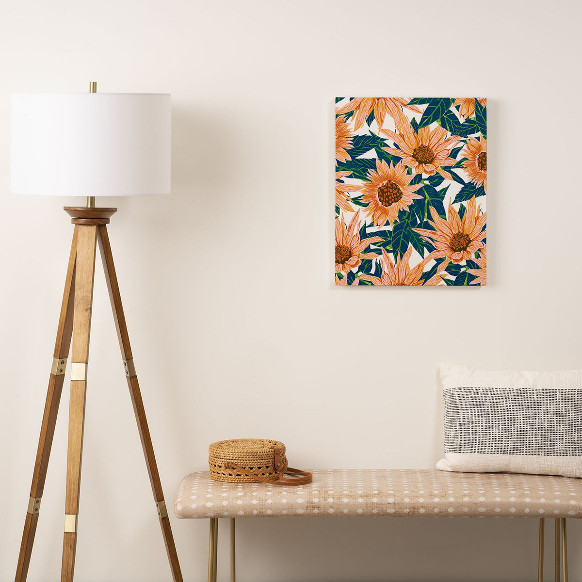 83 Oranges Blush Sunflowers Art Canvas