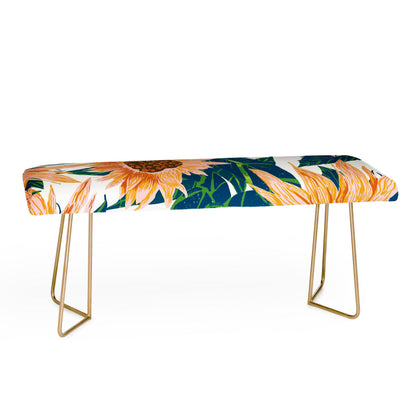 83 Oranges Blush Sunflowers Bench