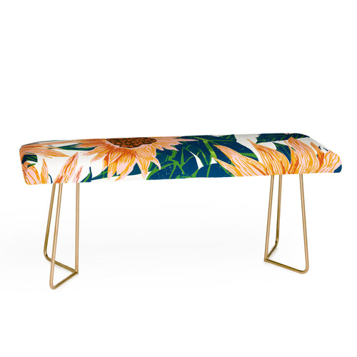 83 Oranges Blush Sunflowers Bench