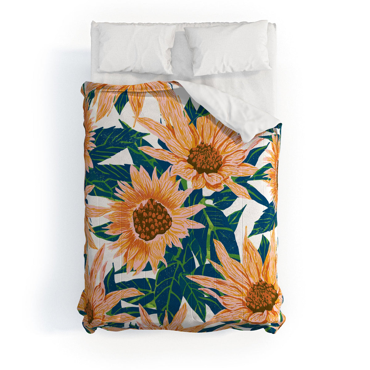 83 Oranges Blush Sunflowers Comforter