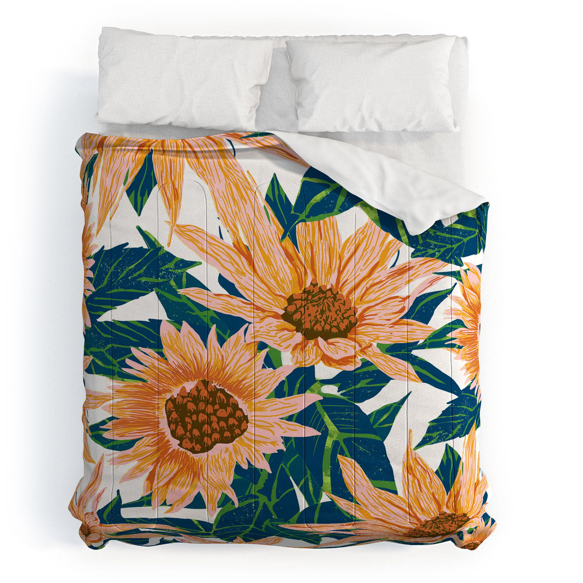 83 Oranges Blush Sunflowers Comforter