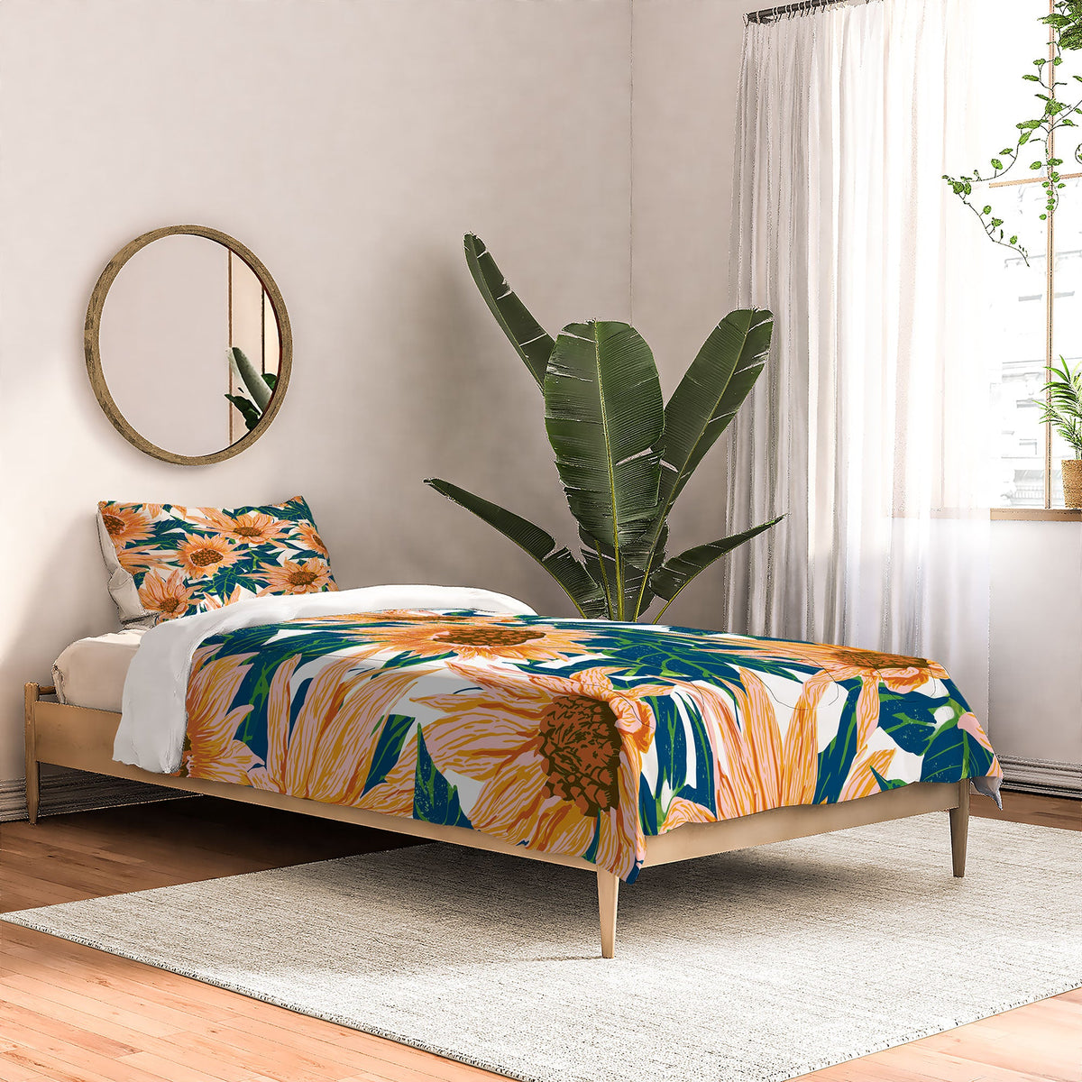 83 Oranges Blush Sunflowers Comforter