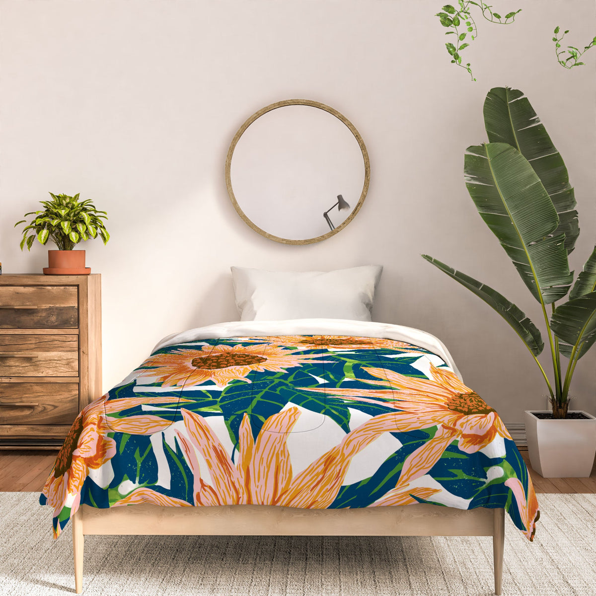 83 Oranges Blush Sunflowers Comforter