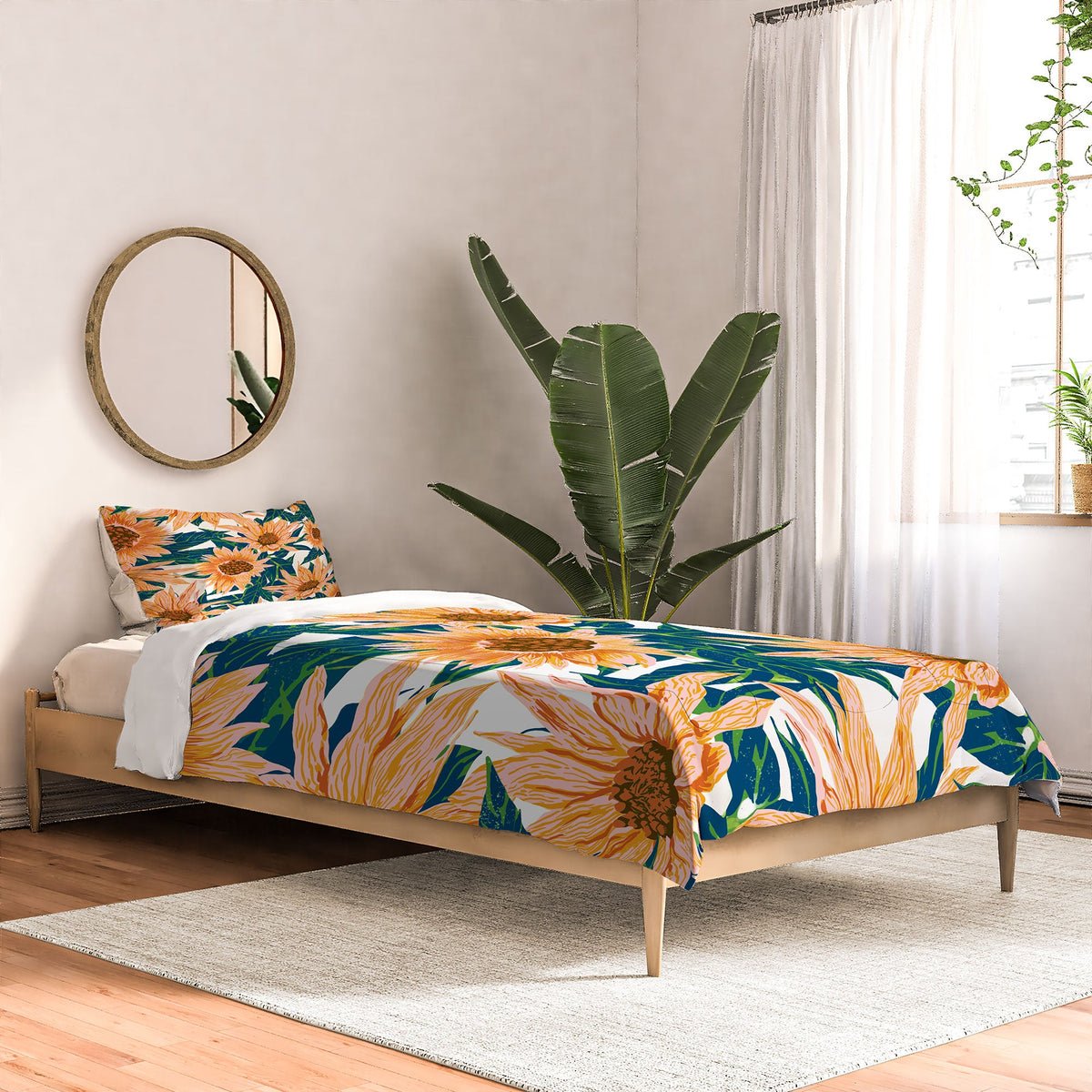 83 Oranges Blush Sunflowers Comforter