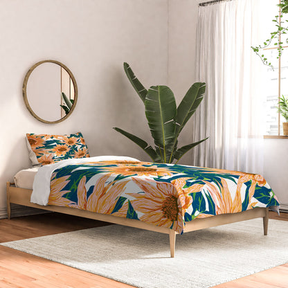 83 Oranges Blush Sunflowers Comforter