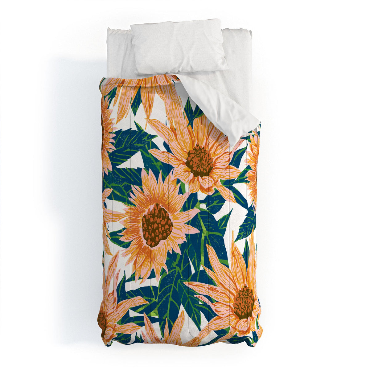 83 Oranges Blush Sunflowers Comforter