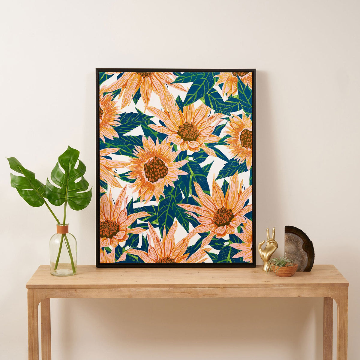 83 Oranges Blush Sunflowers Art Canvas