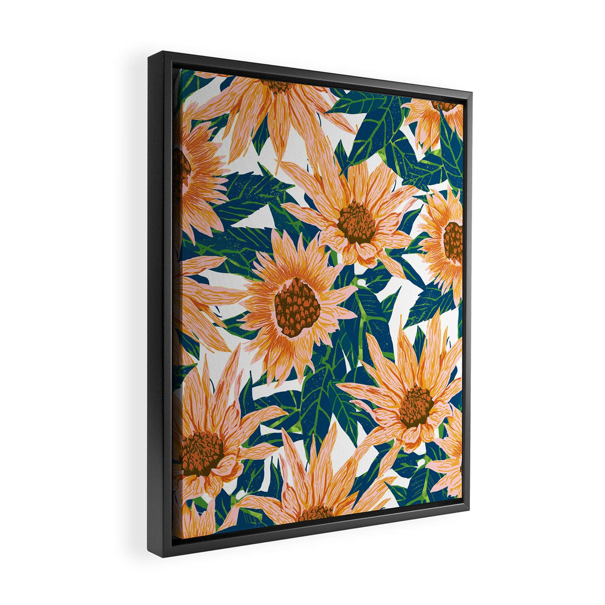 83 Oranges Blush Sunflowers Art Canvas