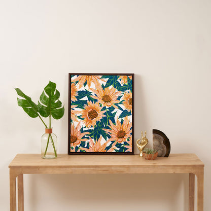 83 Oranges Blush Sunflowers Art Canvas