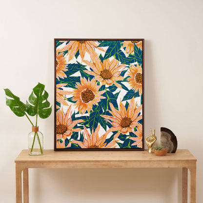 83 Oranges Blush Sunflowers Art Canvas