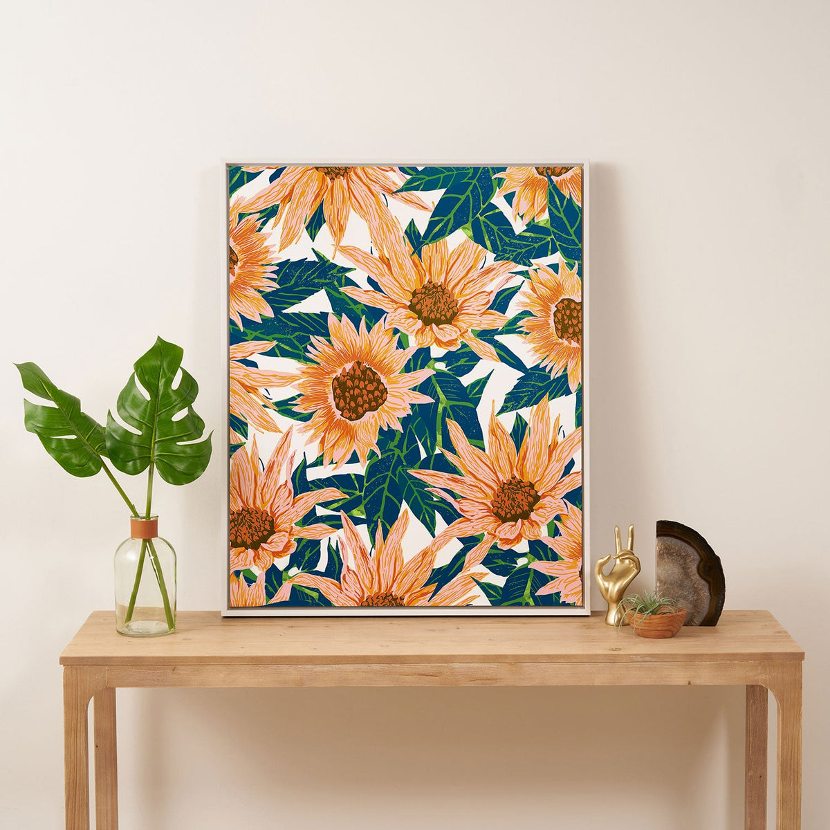 83 Oranges Blush Sunflowers Art Canvas
