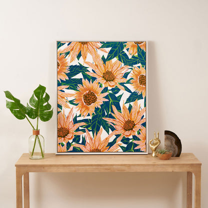 83 Oranges Blush Sunflowers Art Canvas