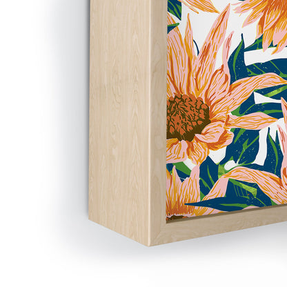 83 Oranges Blush Sunflowers Framed Mini Art Print