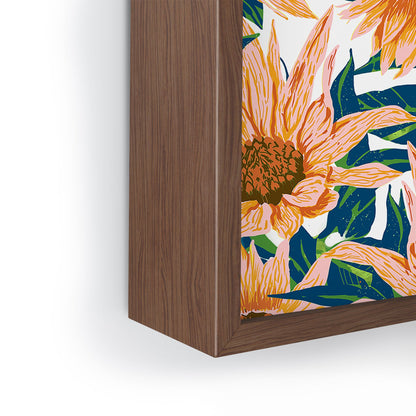 83 Oranges Blush Sunflowers Framed Mini Art Print