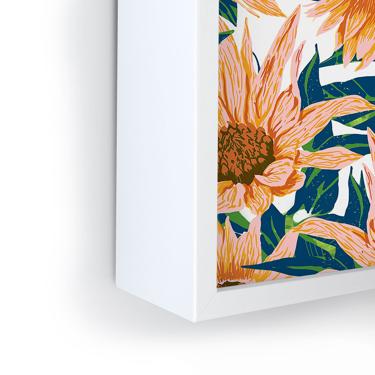 83 Oranges Blush Sunflowers Framed Mini Art Print