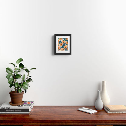 83 Oranges Blush Sunflowers Framed Art Print