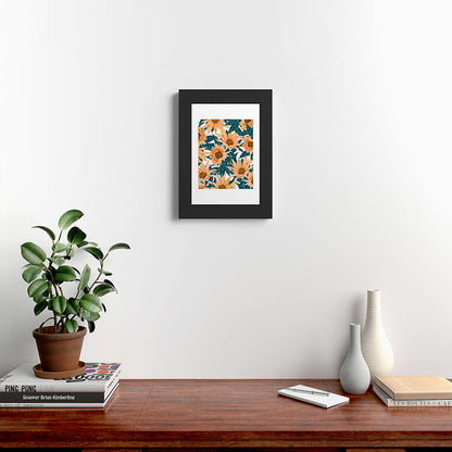 83 Oranges Blush Sunflowers Framed Art Print