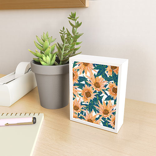 83 Oranges Blush Sunflowers Framed Mini Art Print