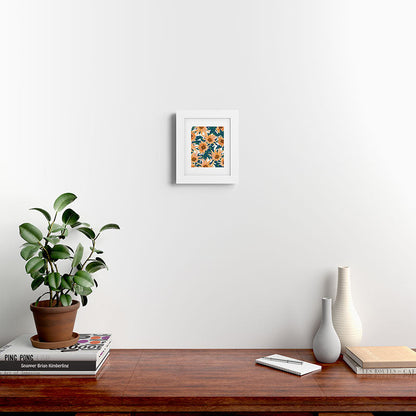 83 Oranges Blush Sunflowers Framed Art Print