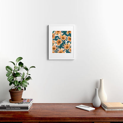 83 Oranges Blush Sunflowers Framed Art Print
