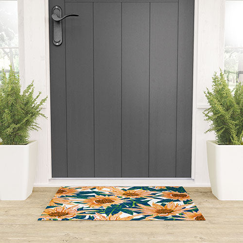 83 Oranges Blush Sunflowers Welcome Mat