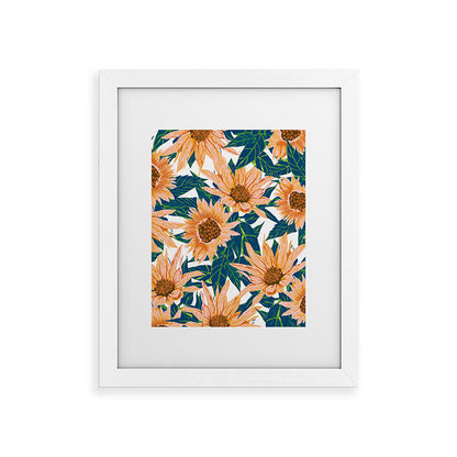 83 Oranges Blush Sunflowers Framed Art Print