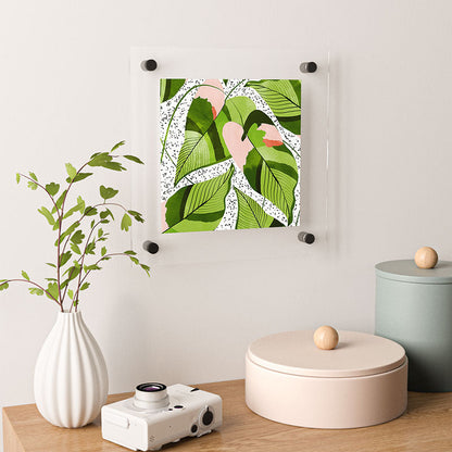 83 Oranges Blushing Leaves Floating Acrylic Print