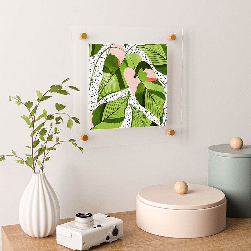 83 Oranges Blushing Leaves Floating Acrylic Print