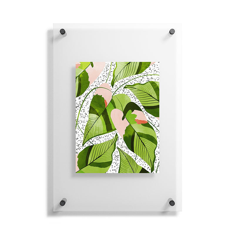 83 Oranges Blushing Leaves Floating Acrylic Print