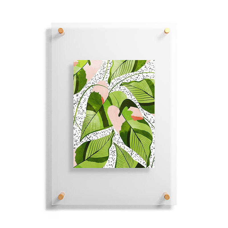 83 Oranges Blushing Leaves Floating Acrylic Print