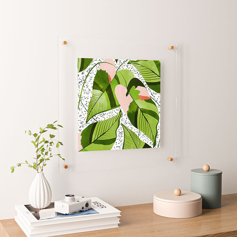 83 Oranges Blushing Leaves Floating Acrylic Print