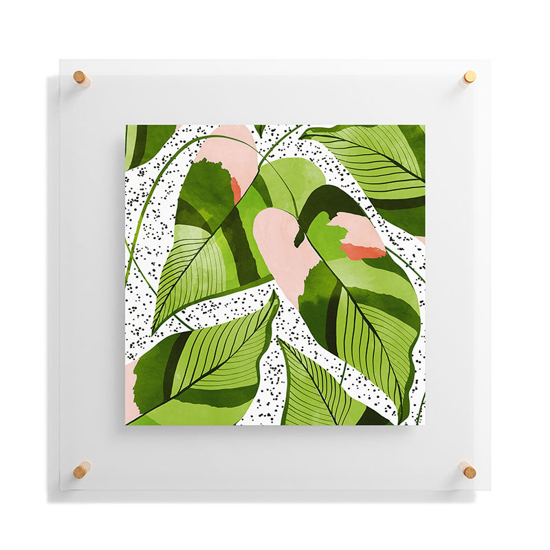 83 Oranges Blushing Leaves Floating Acrylic Print