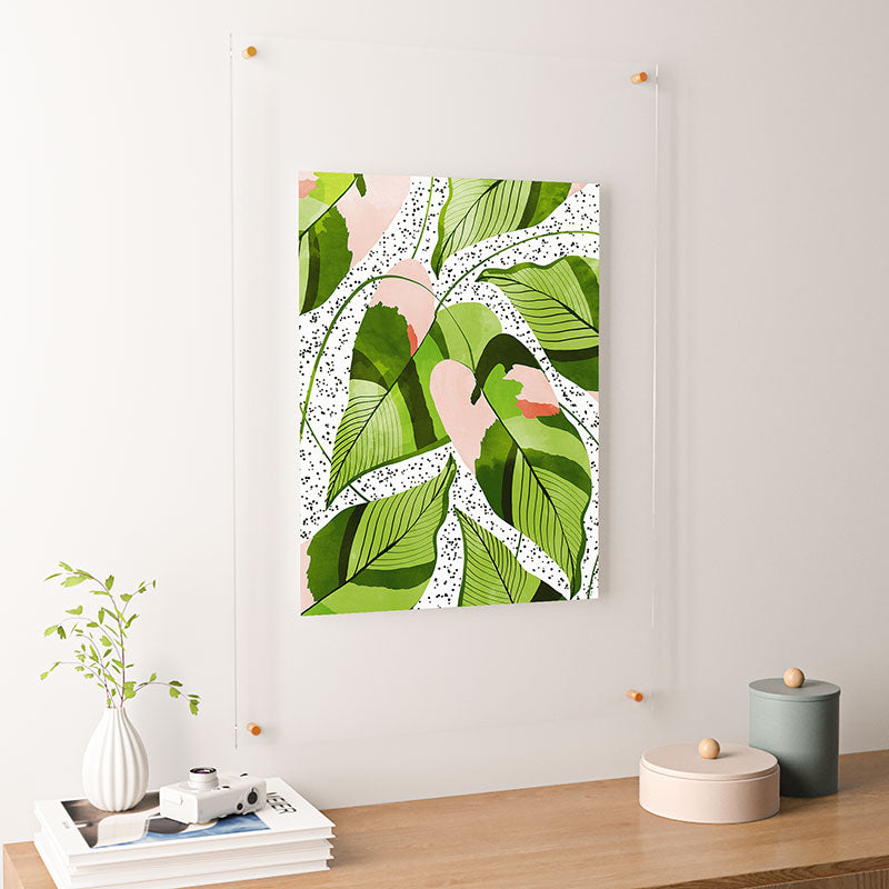 83 Oranges Blushing Leaves Floating Acrylic Print