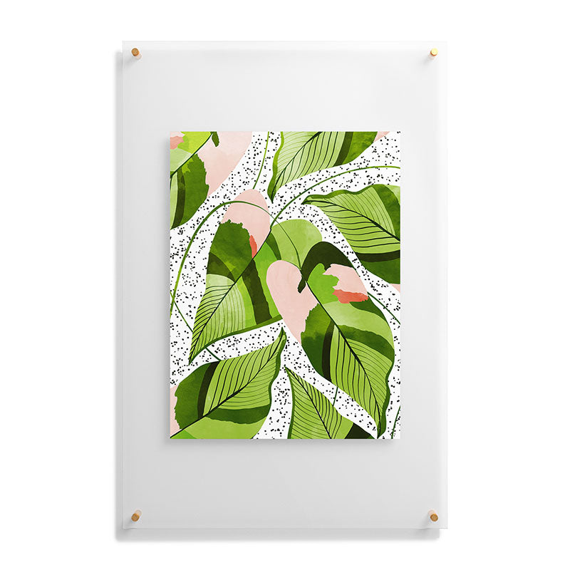 83 Oranges Blushing Leaves Floating Acrylic Print