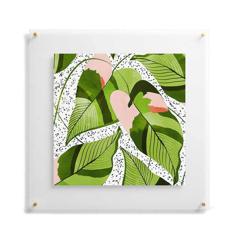 83 Oranges Blushing Leaves Floating Acrylic Print