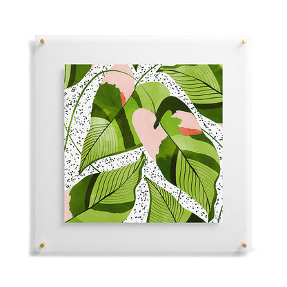83 Oranges Blushing Leaves Floating Acrylic Print