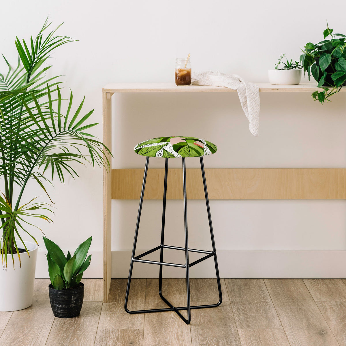 83 Oranges Blushing Leaves Bar Stool