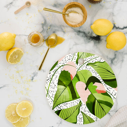 83 Oranges Blushing Leaves Cutting Board Round