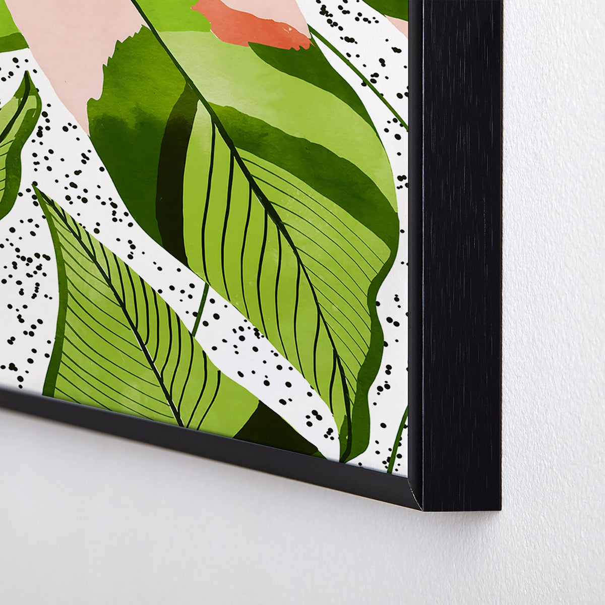 83 Oranges Blushing Leaves Square Metal Framed Art Print