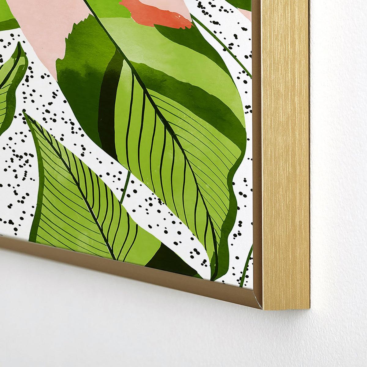 83 Oranges Blushing Leaves Square Metal Framed Art Print