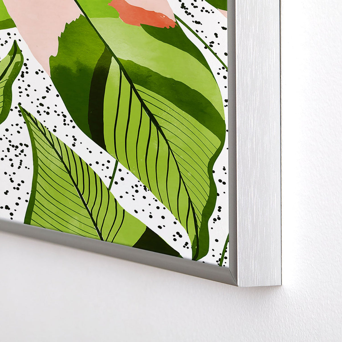 83 Oranges Blushing Leaves Square Metal Framed Art Print