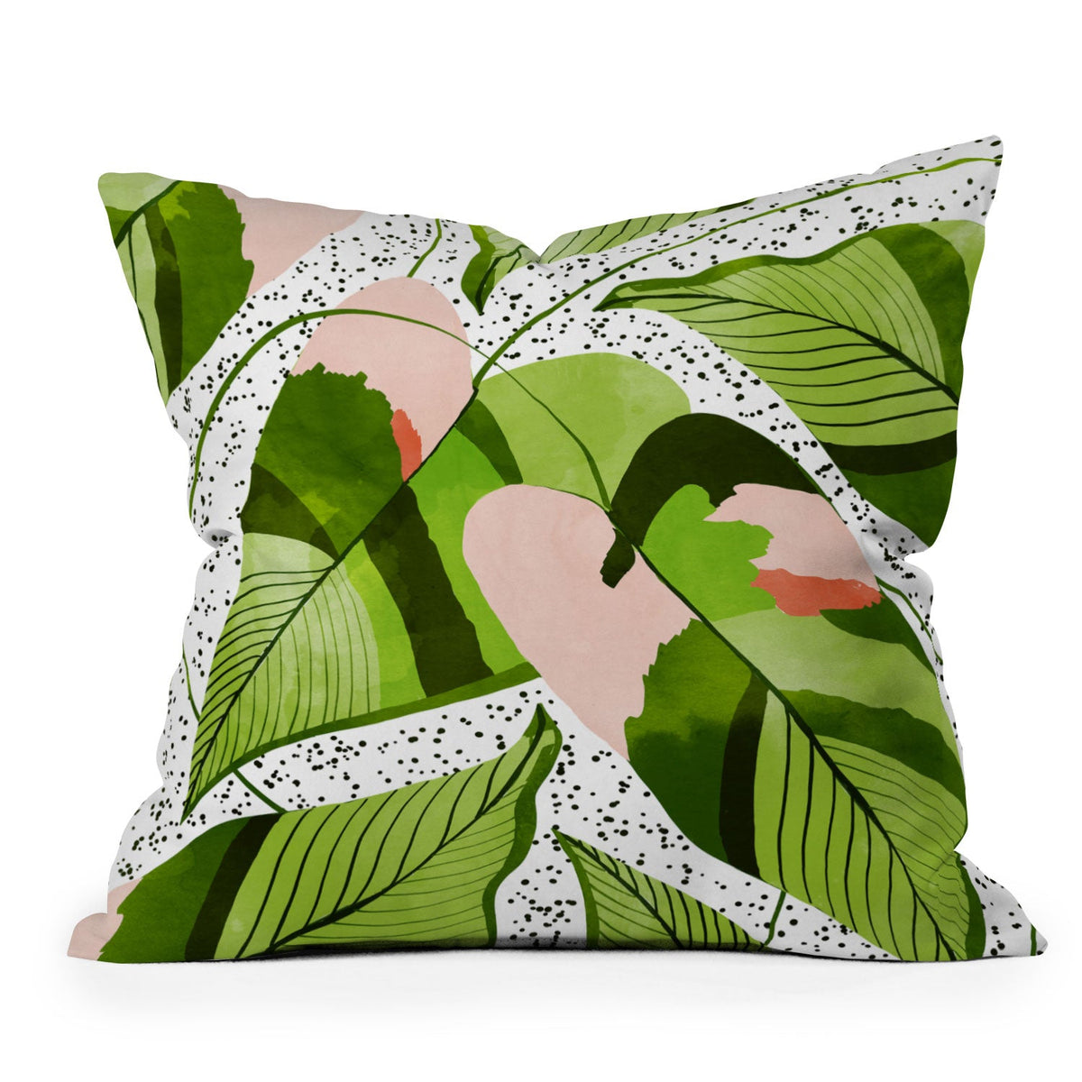 83 Oranges Blushing Leaves Throw Pillow