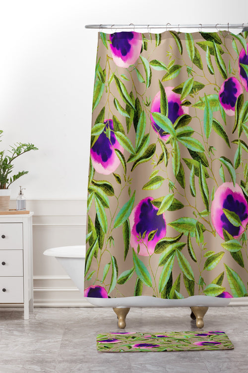 83 Oranges Bon Vivant Shower Curtain And Mat