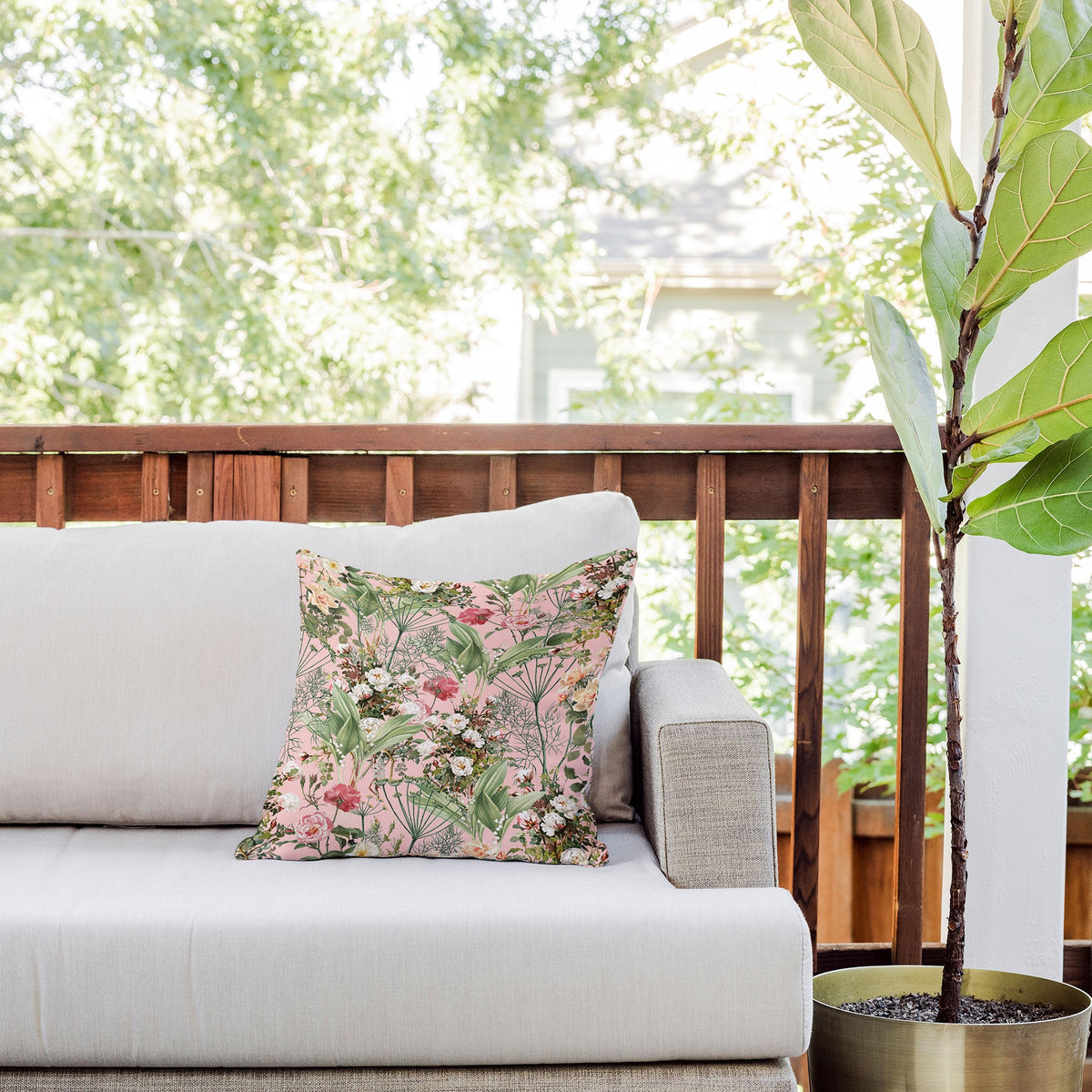 83 Oranges Botanic Outdoor Throw Pillow