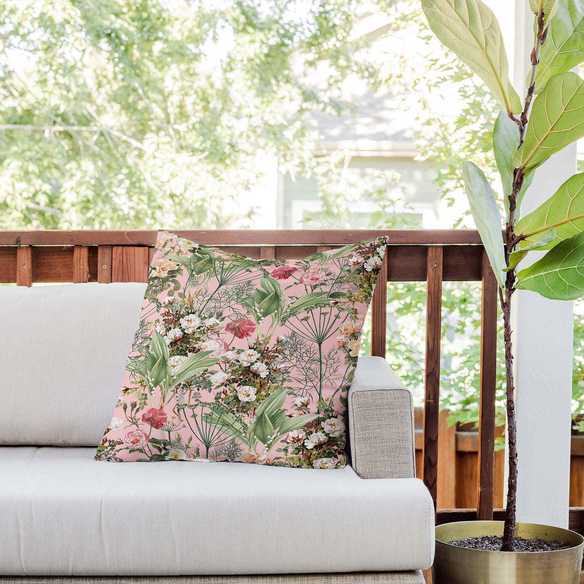83 Oranges Botanic Outdoor Throw Pillow
