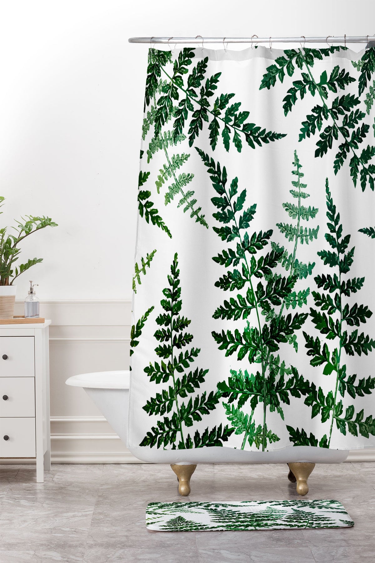 83 Oranges Botanical Bliss Shower Curtain And Mat