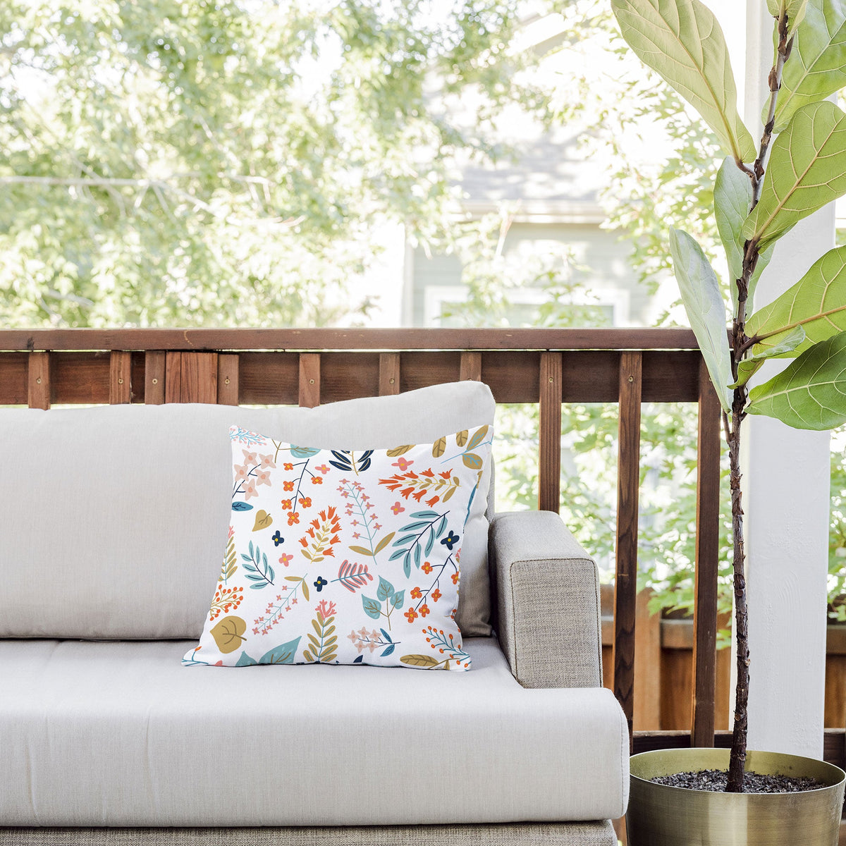 83 Oranges Botanical Harmony Outdoor Throw Pillow